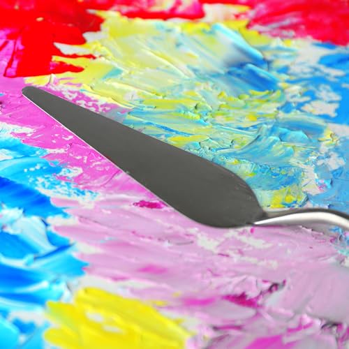 HARFINGTON No.12 Painting Palette Knife Stainless Steel Pointy Spatula Pallet Knife with Beech Wood Handle for Oil Acrylic Paint Canvas Mixing Spreading
