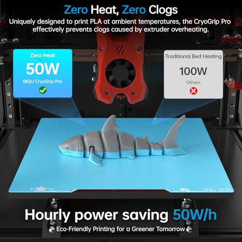 BIGTREETECH BIQU CryoGrip Pro Frostbite for Voron350 3D Printer 350x350MM Cold Build Plate Double Sided Strong Adhesion Spring Steel Sheet Room Temperature Print Upgrade Removable Heated Bed Cover - style: Frostbite(Voron350)