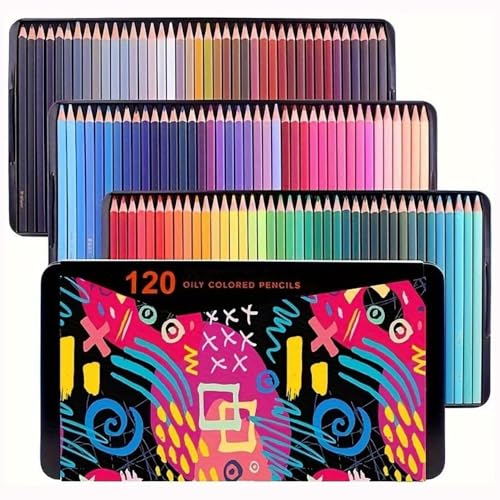 MATOTO 120-Color Oil-Based Colored Pencils Set, Premium Artist Drawing Pencils in Metal Tin Case, Vibrant & Soft Core for Adult Coloring, Sketching, Shading, Professional Art Supplies