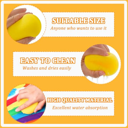 30 Pack Round Painting Sponge 2.9 inch Artist Sponges Yellow Ceramic Sponges Watercolor Synthetic Sponge Clay Sponge Face Painting Sponges - size: 30pcs-2.9inch