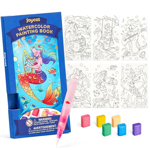 JoyCat Pocket Paint with Water Coloring Books for Kids, Art & Craft Activity Toy Set, Creative Travel & Home Painting Kit, Gifts for Girls & Boys Ages 3-8 (Ocean Princess) - style: 1 Pack - Ocean Princess