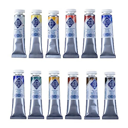 Master-Class Artists Grade Professional Tempera Paint Set 12 Vibrant Colors 18ml Tubes Buttery Consistency Ideal for Beginners and Professional Artists by Nevskaya Palitra