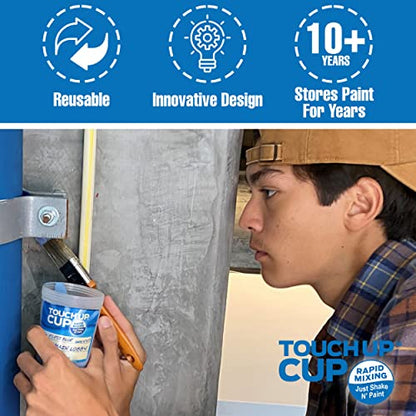Touch Up Cup Paint Storage Containers and Roller Paint Brush Bag, 3 Plastic Painting Cups with Lids, 6 Bags, As Seen On Shark Tank Products