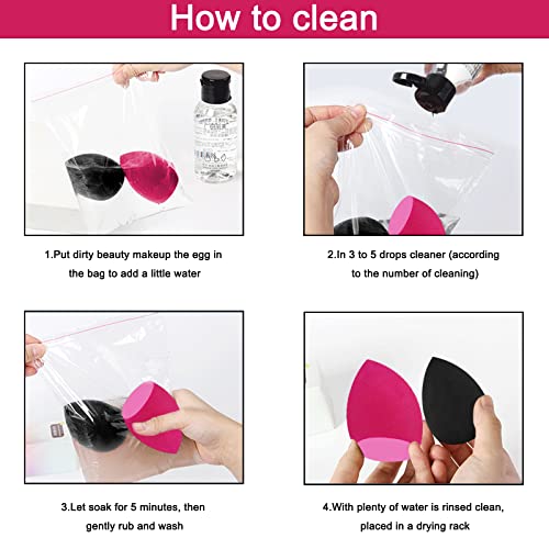 12 Pieces Professional Makeup Sponge Set,Latex Free Flawless Soft Setting Face Puffs,Multicolor Makeup Blending Sponge Cosmetic Applicator for Powder,Liquid,Facial Makeup Tools - color: Black Red Purple