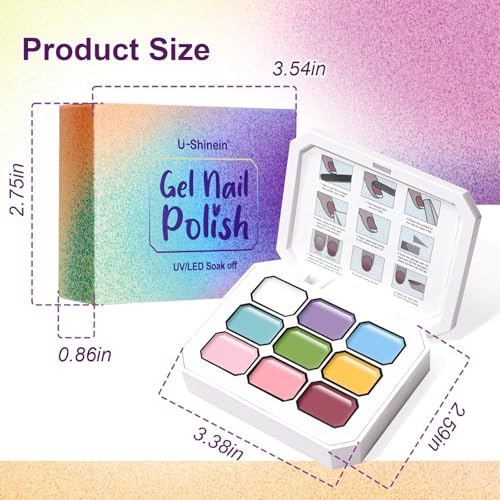 Gradient Painting Gel, 9 Bright Colors Ombre Gel Nail Polish Light Pink Blue Summer Kit Sponging for Pigment Pat Nails Aura Nails French Manicure Soak Off UV Bloom Summer - color: Bloom Summer