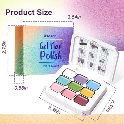 Gradient Painting Gel, 9 Bright Colors Ombre Gel Nail Polish Light Pink Blue Summer Kit Sponging for Pigment Pat Nails Aura Nails French Manicure Soak Off UV Bloom Summer - color: Bloom Summer