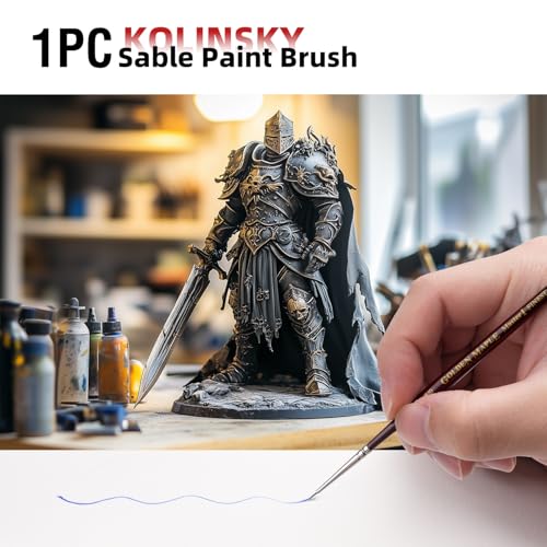 Detailing Brush Set - Golden Maple 13pcs Miniature Paint Brushes and Dry Brush Set for Fine Detail Paint, Acrylic Painting, Watercolor, Oil, Models