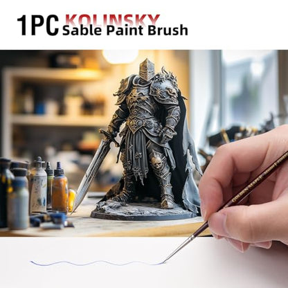 Detailing Brush Set - Golden Maple 13pcs Miniature Paint Brushes and Dry Brush Set for Fine Detail Paint, Acrylic Painting, Watercolor, Oil, Models