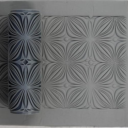 Twilight Petalwork Clay Texture Roller 4" for Polymer Clay - color: Twilight Petalwork Roller