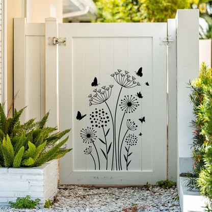 Large Flower Stencils for Fence Dandelion Stencil Floral Stencils for Outside Wood Fence Walls Furniture Fabrics - style: Dandelion