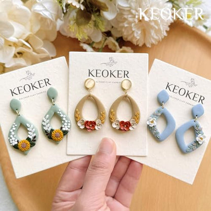 Keoker Polymer Clay Cutters, Boho Polymer Clay Cutters, Clay Earrings Cutters, Basic Polymer Clay Jewelry Making Supplies, Polymer Clay Cutter Sets - color: B color