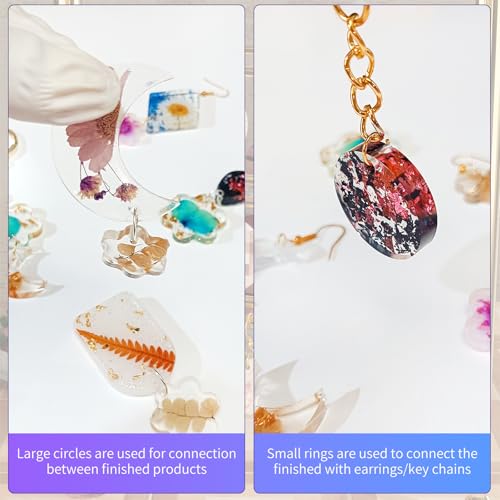 Epoxy Resin Earring Molds, 328 PCs UV Resin Jewelry Molds Kit with Holes, Variety Shapes Keychain Pendant Necklace Bundle Complete Set Clearance, Silicone Molds for Teen Female - color: 328pcs Jewelry Molds