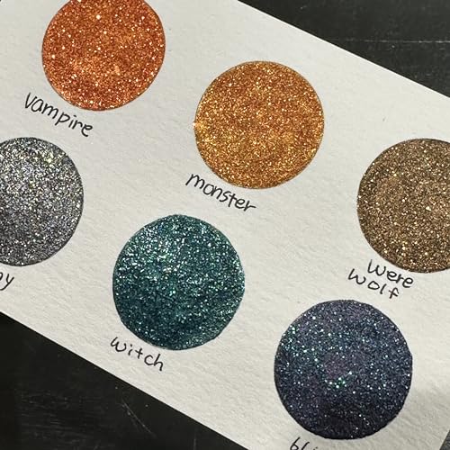 IUILE Handmade Watercolor Paints - Halloween 2021 Half Pan Set (6 colors) - color: Halloween 2021