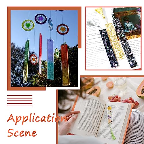 Craftdady 2Pcs Resin Bookmark Mold Rectangle Oval Flag Silicone Resin Molds with 20Pcs Bookmark Tassels 10 Colors for Epoxy Resin Casting - color: Transparent, Bookmarks