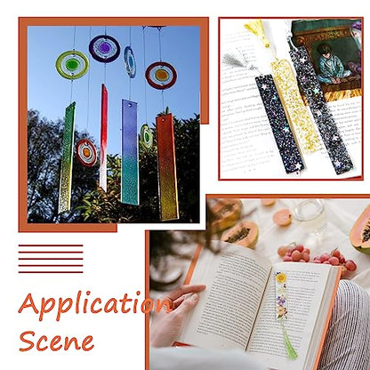 Craftdady 2Pcs Resin Bookmark Mold Rectangle Oval Flag Silicone Resin Molds with 20Pcs Bookmark Tassels 10 Colors for Epoxy Resin Casting - color: Transparent, Bookmarks