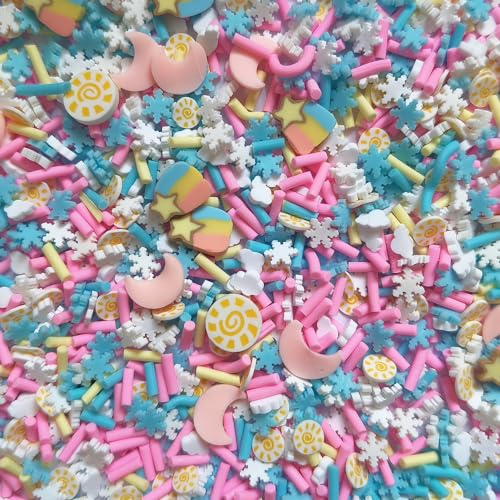 40g Mini Moon and Sun Fimo Polymer Slices Adults Nails Slices Art Design Supplies DIY Craft (Moon & Sun) - color: Moon & Sun