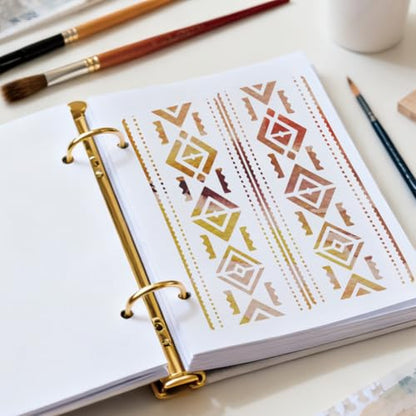 12 Sheets Boho Style Stencils for Painting, 12 Styles Heart Wave Dot Fan Geometric Pattern Drawing Templates Plastic Art Templates for Painting on Wall Wood Home Decor - style: Boho Style