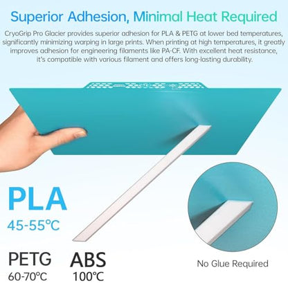 BIGTREETECH BIQU Cryogrip Pro Glacier for Voron 350 3D Printer 356x356MM Double Sided FineTextured Build Plate High Adhesion Heated Bed Cover Upgrade Removable Easy Clean Spring Steel Sheet - style: Glacier(Voron 350)