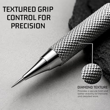 Rahish Tools Stainless Steel Wax Carver Tool Set, Double Ended Complete Carving Kit with Textured Grip for DIY, Clay, Dental Wax, Jewelry, Sculpting, Modeling, Pottery & Fine Detailing Works - 12 pcs