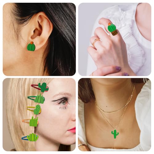 ORIGACH 14 Pcs Potted Plant Clay Cutters, Cactus Polymer Clay Cutter for Earring Making Potted Plant Shape Clay Cutters for Jewelry Making - style: Potted Plant