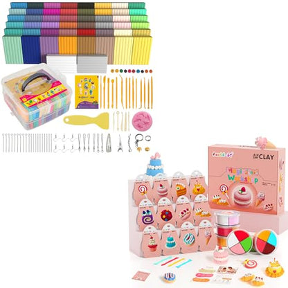 Aestd-ST Polymer Clay 50 Colors & Air Dry Clay Kit - Cake Themed