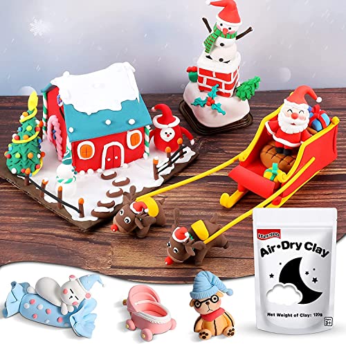 ifergoo White Air Dry Clay, Foam Magic Modeling Clay for School Art & Craft Project, Refill White Clay for Kids, Slime Supplies, Super Light & Soft, Non-Sticky, Non-Toxic, Age 3-12 Boys and Girls Gift - color: D-White Color
