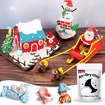 ifergoo White Air Dry Clay, Foam Magic Modeling Clay for School Art & Craft Project, Refill White Clay for Kids, Slime Supplies, Super Light & Soft, Non-Sticky, Non-Toxic, Age 3-12 Boys and Girls Gift - color: D-White Color