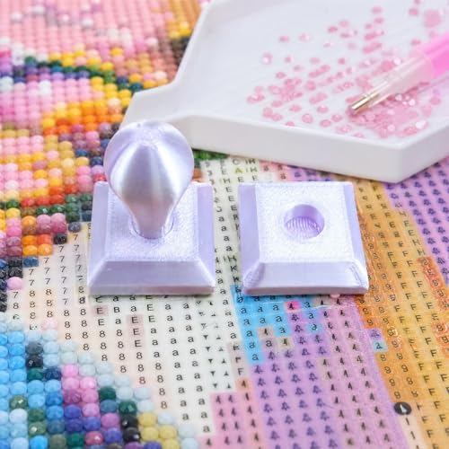 POETRYDRAW Diamond Art Painting Embossing Roller 3D Printing Diamond Art Painting Seal Press Diamond Art Painting Roller Tool Set for Multi-Color Square & Circular Drills (Light Purple) - color: Light Purple