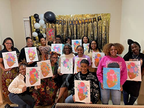 Essenburg Pre Drawn Canvas PICASSO 2 Paint Kit | Adult & Teen Sip and Paint Party Favor | DIY Date Night Couple Activity (S 8x10 CANVAS ONLY) - size: 14"L x 11"W