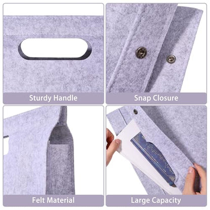 Felt Art Portfolio Bag Felt Artist Storage Bag with Handles for Artwork, Posters, Sketches and Paintings, 14.5x15.7x0.27 inch, Gray