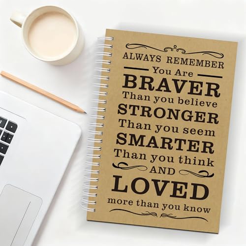 JOHSBYD 2Pcs Blank Spiral Notebook,Inspirational Gifts A5 Hardcover Sketch Book,Art Sketchbook for Drawing, Unlined, Plain Sketch Book for Women Men Work Writing,160 Pages (2, Blank Page Brown) - color: Blank Page Brown