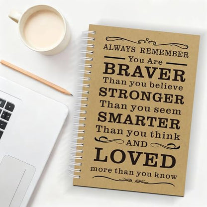 JOHSBYD 2Pcs Blank Spiral Notebook,Inspirational Gifts A5 Hardcover Sketch Book,Art Sketchbook for Drawing, Unlined, Plain Sketch Book for Women Men Work Writing,160 Pages (2, Blank Page Brown) - color: Blank Page Brown