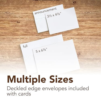 Strathmore 400 Series Cards, Bristol, Announcement Size, 3.5x4.875 inches, 6 Pack, Envelopes Included - Custom Greeting Cards for Weddings, Events, Birthdays - size: 3.5x4.875, style: 6 Pack