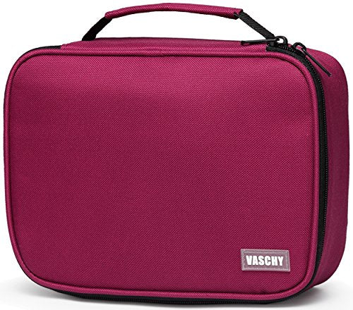 VASCHY Large Pencil Case, Art Color Pencils Pouch with Detachable Layers Multiple Zip Pockets for School Office Stationary Organization Burgundy - color: Burgundy