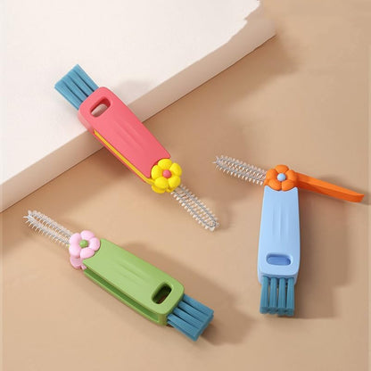 3 in 1 Cup Lid Cleaning Brush,Crevice Cleaning Brush Set for Baby Bottle Gap Tight Spaces Cup,3 in 1 Bottle Cleaning Brush Set Multifunctional Cleaning Brush Portable Cup Lid Cleaner(White) - color: White