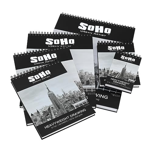 SoHo Urban Artist Hardcover Drawing Pad 6x8-135 lb. (220gsm), 50 Sheets, Drawing Paper Pads for Artists, Travel, Illustrations, & More - size: 6"x8"