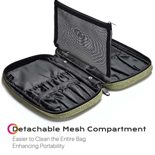 BYOOTIQUE Travel Makeup Brush Holder Bag Cosmetic Brush Organizer Rococo Green - color: Rococo Green