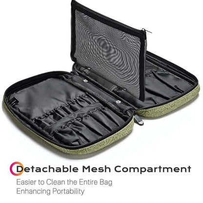 BYOOTIQUE Travel Makeup Brush Holder Bag Cosmetic Brush Organizer Rococo Green - color: Rococo Green