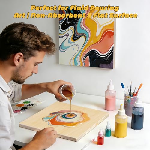 4 Pack 12x12 Basswood Wood Canvas Board – Studio 3/4'' Deep Cradled Wood Panels for Painting, Crafts, Oil & Resin Art - Sturdy Wood Painting Boards for Artists and DIY Crafters - size: 12x12" - 4Pack