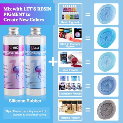 LET'S RESIN Silicone Mold Making Kit and 36 Colors Mica Powder