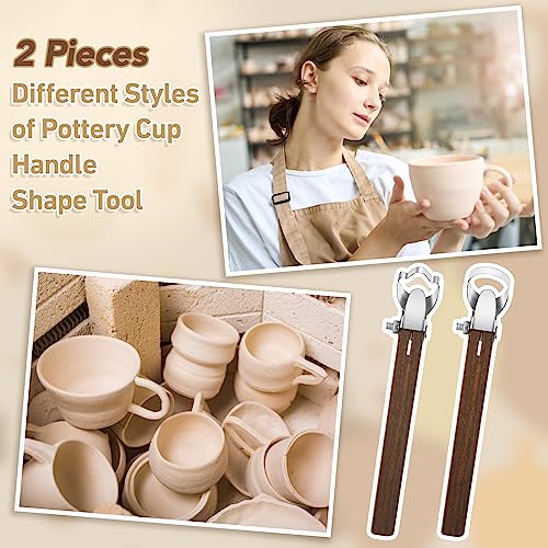 Therwen 2 Pcs Mug Handle Carving Tool, Pottery Handle Making Tool, Clay Extruder Trimming for Ceramic Tea Cup Mug Utensil Vase Clay Cutters Sculpture Craft(Classic Style) - color: Classic Style