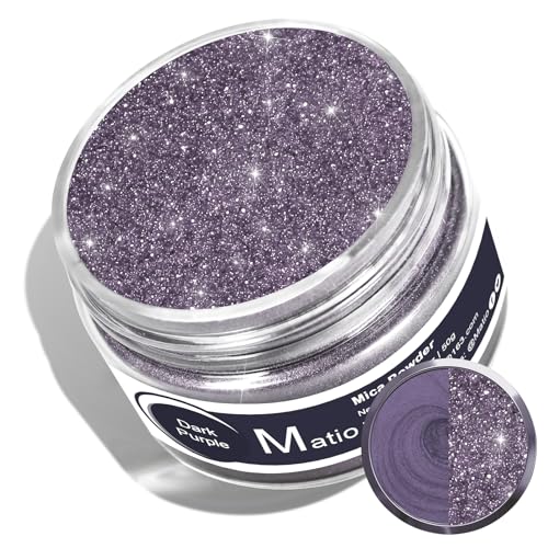 Matio Mica Powder, 1.8oz/ 50g Dark Purple Pearlescent Effect Mica Powder for Epoxy Resin Natural Color Pigment for Soap Making, Bath Bomb, Candle Dye, Resin Craft, Paint,Nails,Jewelry, Slime Pigment - color: Dark Purple