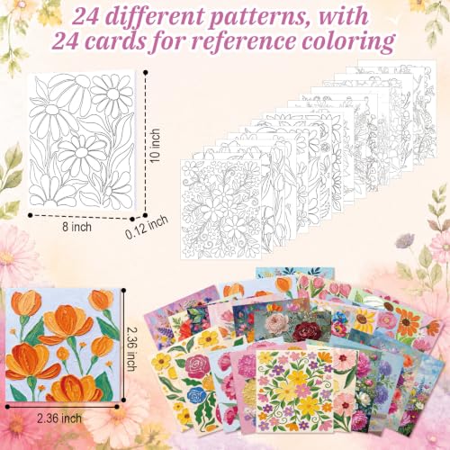 Sherr 24 Pcs Pre Drawn Canvas for Painting Adult Pre Printed Canvas Bulk Sip and Paint Kit Stretched Panels Paint Set for Theme Valentine Painting Night Party Favor(Abstract Flower,8 x 10 Inch) - size: 8 x 10 Inch, style: Abstract Flower