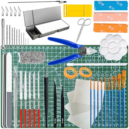 69Pcs Professional Gundam Model Tool Kit for Cars, Airplanes, Buildings, Robots Models Buildings, Repairing and Assembling