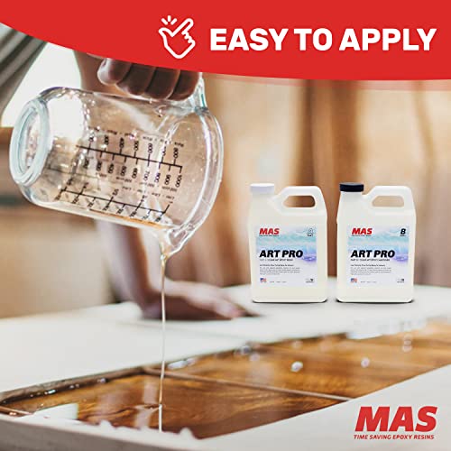 MAS Epoxies Art Pro Epoxy Clear Kit 2-Quart (1-Quart Resin and 1-Quart Hardener) Low Viscosity and Enhanced UV Resistance, Ideal for Jewelry Making, Flower Preservation, and Other Resin Crafts - size: 2 Quart