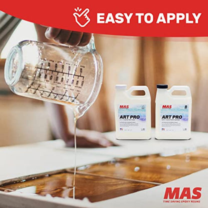 MAS Epoxies Art Pro Epoxy Clear Kit 2-Quart (1-Quart Resin and 1-Quart Hardener) Low Viscosity and Enhanced UV Resistance, Ideal for Jewelry Making, Flower Preservation, and Other Resin Crafts - size: 2 Quart