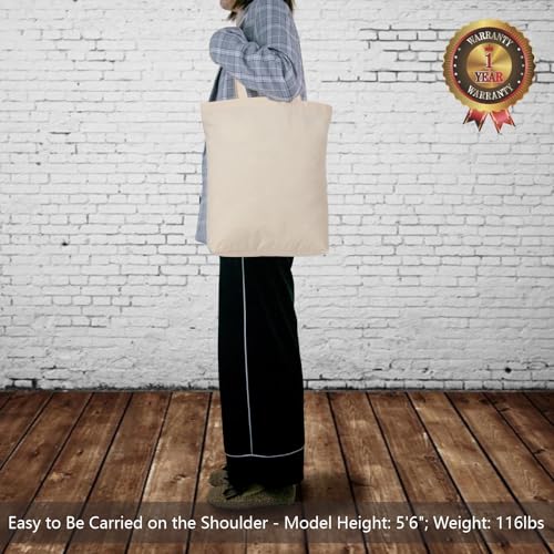 TOPDesign 24-Pack Cotton Tote Bags with 4" Gusset, 15"x16"x4" Economical Lightweight Reusable Grocery Shopping Cloth Bags, Bulk Blank Plain Totes for DIY, Vinyl, Sublimation, Gift (Natural) - color: Natural