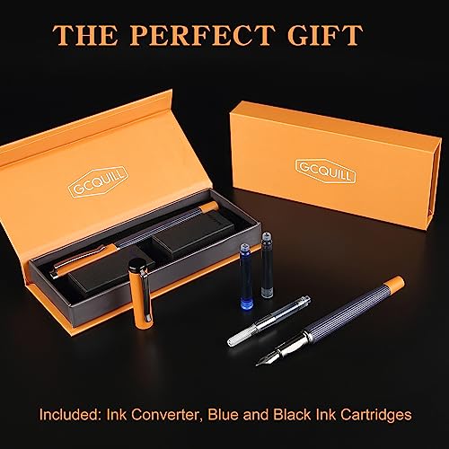 Fountain Pen Set – Fine Nib with 12 Ink Cartridges and Ink Refill Converter, Pen Gift Set for Writing Journaling Calligraphy– MU-12