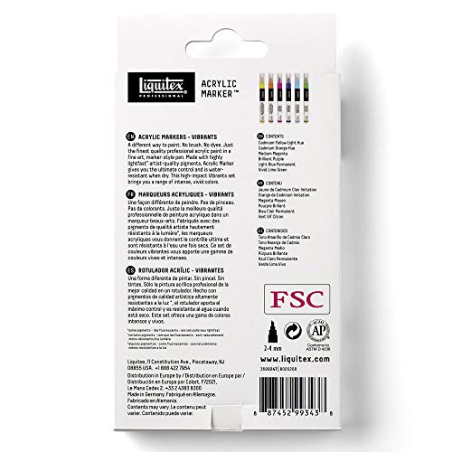 Liquitex Professional Paint Marker Set, 6 Piece, Vibrants - style: Vibrant Fine 6 Set