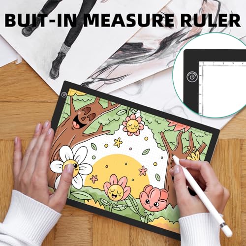 ME456 Rechargeable A4 Light Drawing Board, Lithium Battery Powered Light Pad, Adjustable Brightness LED Tracing Light Box Ideal for Diamond Art, Weeding Vinyl, Viewing Slides, Stenciling - style: A4 Rechargeable